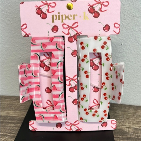 Piper K cherry 🍒 & Watermelon 🍉 Hair Clip Set - Picture 3 of 8